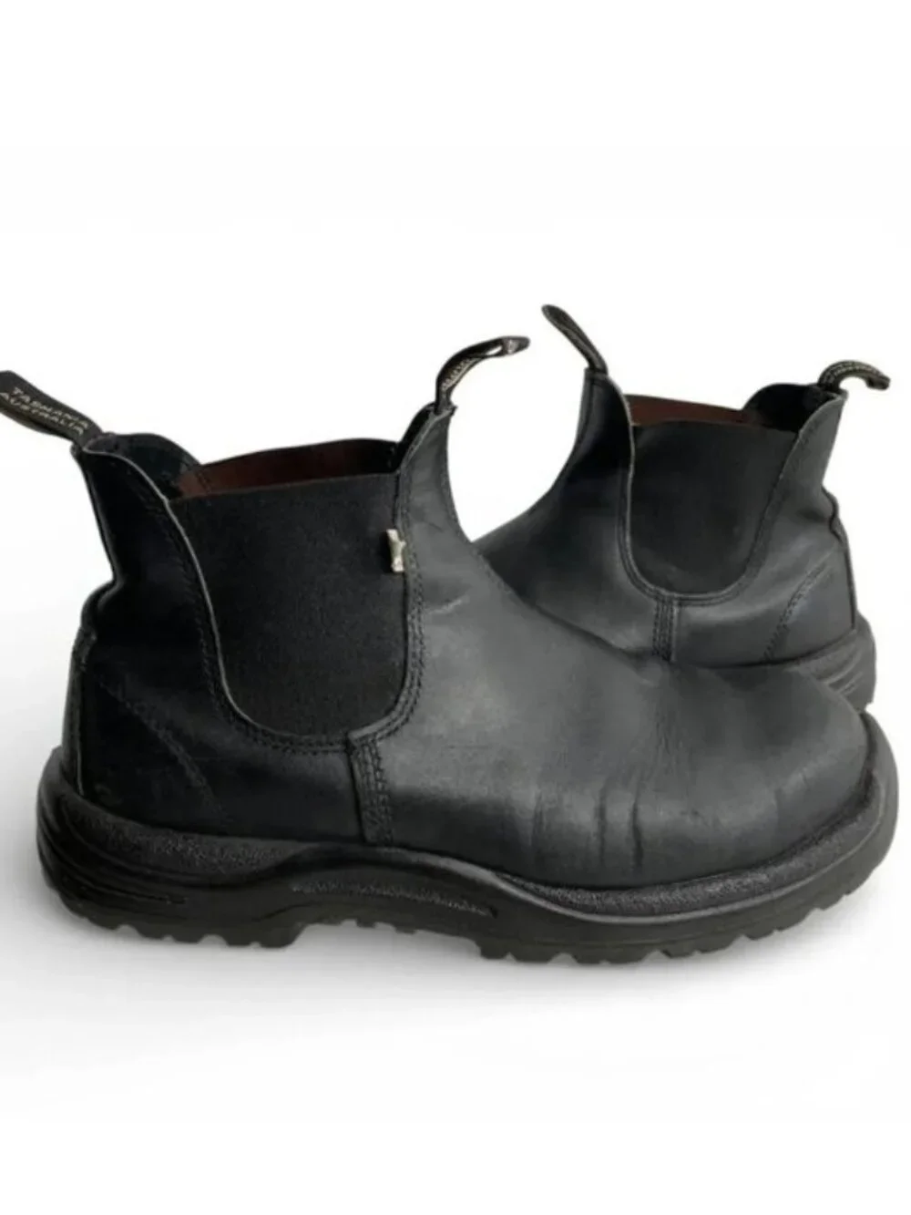 Blundstone 163 Chelsea Steel Toe Work Boots Black Leather Men's 12